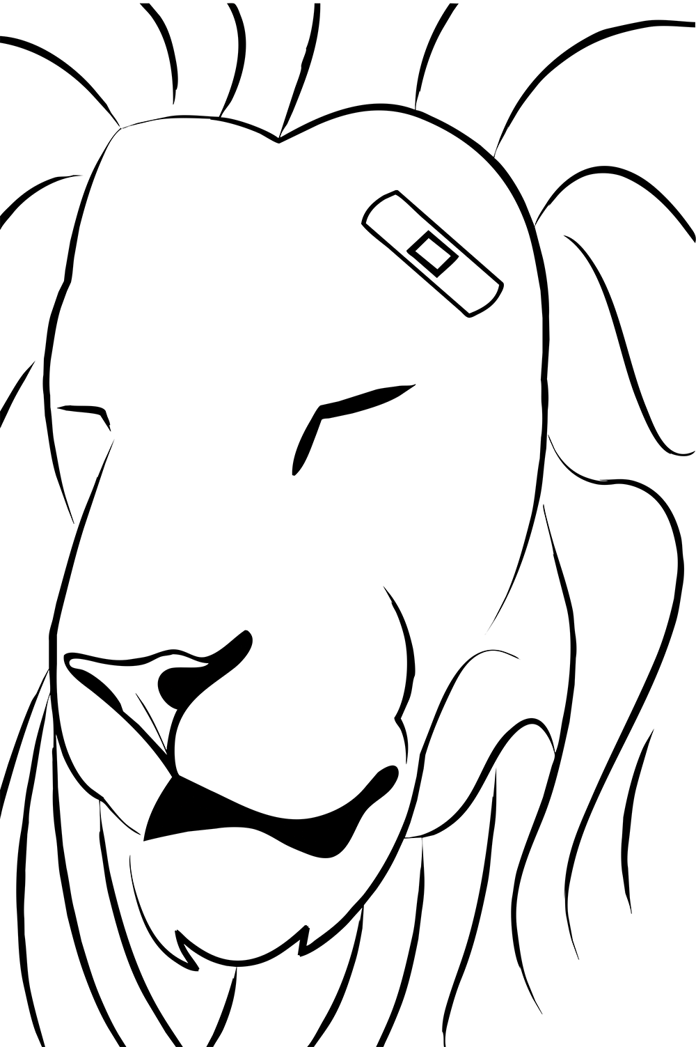 rgb-1000px-png-for-web-lion-with-bandaid Medium Size Lion Bandaid